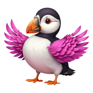 pink puffin wind gust sticker