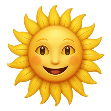 smiling sun emoji, simple and cheerful sticker