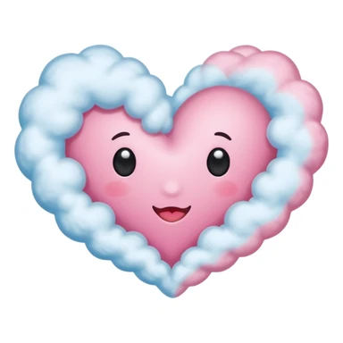 pink heart cloud sticker