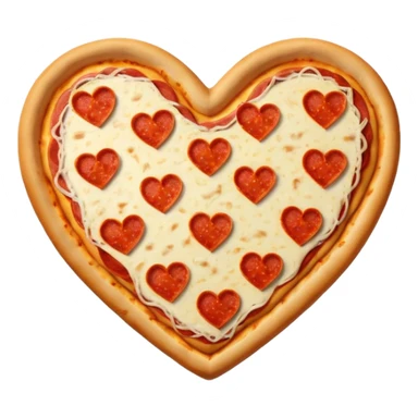 heart made of pizza sticker
