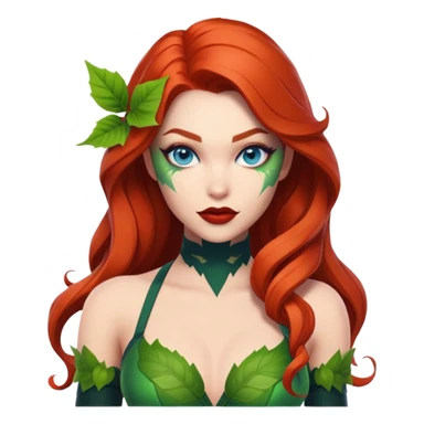 poison ivy fortnite skin blue eyes, lips same as body color sticker
