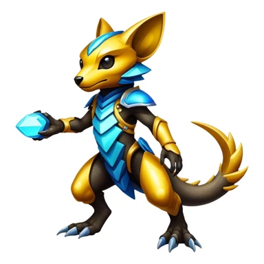 Shiny Epic Edgy Cool Colorful Vibrant Modern Vernid-Protogen-creature-animal, full body sticker