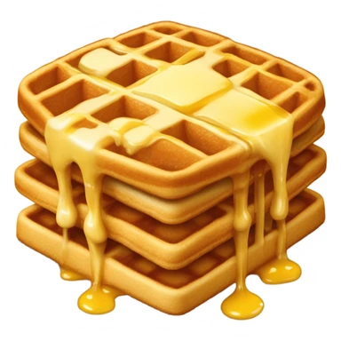 Waffle with butter and syrup  sticker