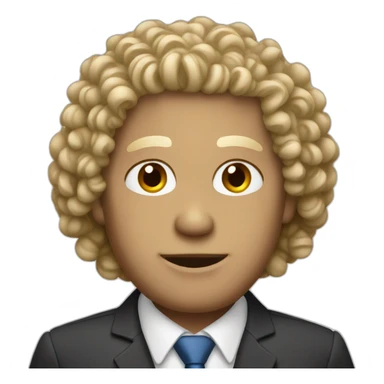 Curly light hair president sticker