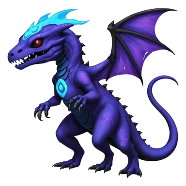 Nebulae Evil Gothic Spooky Salandit-Duskull-Noibat-Fakémon-hybrid-creature (full body)  sticker