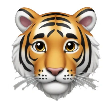 Tiger with white heart  sticker