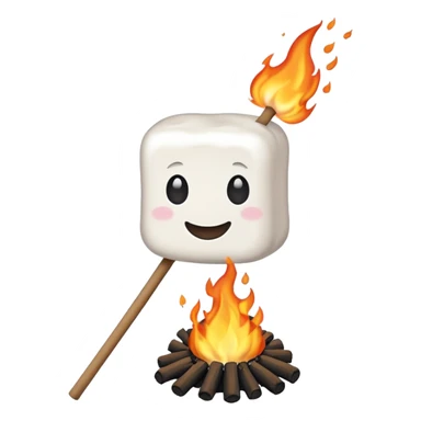melting Marshmallow on stick at the fire sticker