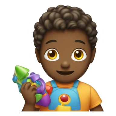 kid playing with toys sticker