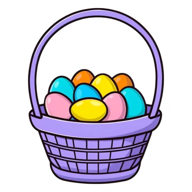 Easter basket filled with chocolate covered almonds sticker