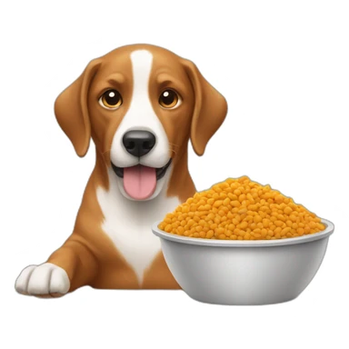 Dog eats dog food  sticker