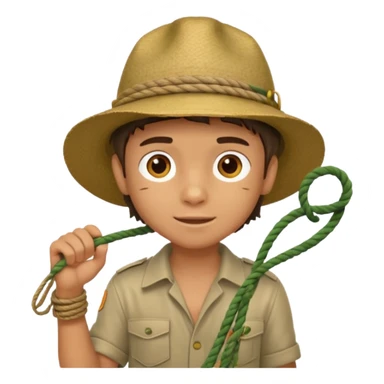 Boy + holding rope,Jungle Explorers. sticker