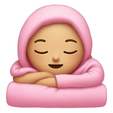 Girl sleeping my with pink blanket  sticker