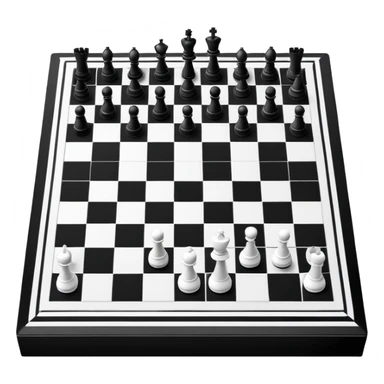 simple black and white chess board with alternating squares, empty with no chess pieces sticker