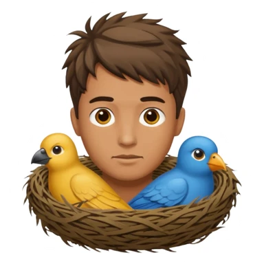 Man who has a Birds Nest haircut sticker