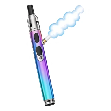 colorful modern vape pen with visible vapor cloud sticker