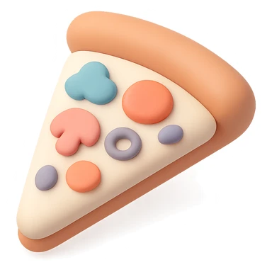 pizza slice, mochi illustration style sticker