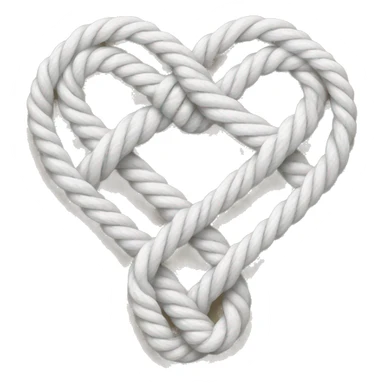 white heart-shape nautical knot sticker