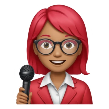 strawberry be hand the mic glasses  sticker