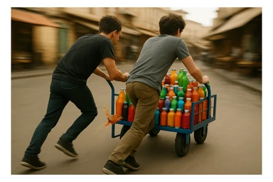 endi shu aravani bir balonchasi singan aka uka esa u ni yonida turganini yuzini ko'rsatmasdan tasvirla sticker