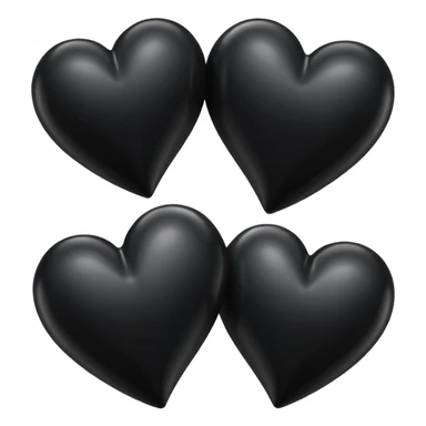 İki siyah kalp Birleşik sticker