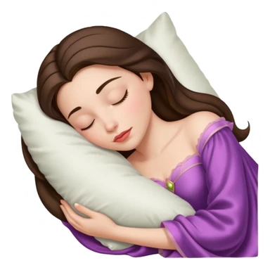 sleeping beauty brunette white girl with a silk pillow sticker
