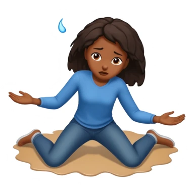 Black girl Falling to the floor hurt sticker