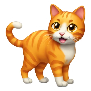 Party Orange Cat Full Body sticker