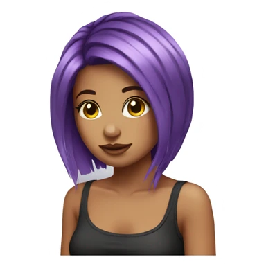 chick purple hair sticker