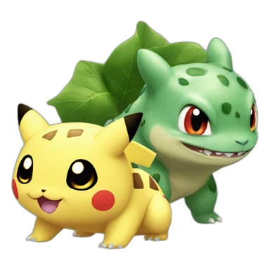 bulbasaur as Pikachu and bulbasaur sticker