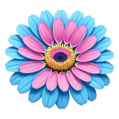 super realistic pink and blue transvaal daisy sticker