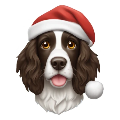 Springer spaniel with Santa hat sticker