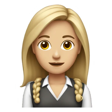 A girl teacher with brown eyes, dirty blond hair sticker