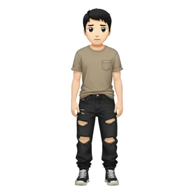 black baggy men Denim Jeans sticker