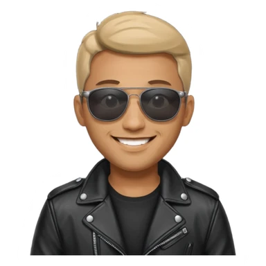 Biker Gang with Sunglasses, Man with black leather jacket, sunglasses sticker