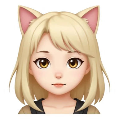 cute anime style catgirl with a cute expression sticker