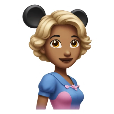 Woman with Minnie Mouse ears sticker