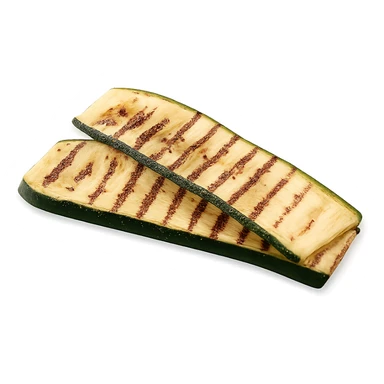 Realistic style stacked grilled zucchini, natural details, no background. sticker