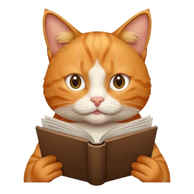 An orange cat read news sticker