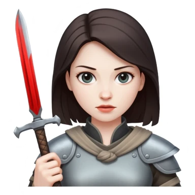 a woman with blade sticker