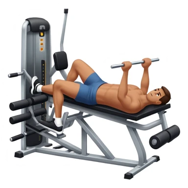 guy lying-down on leg-press machine sticker