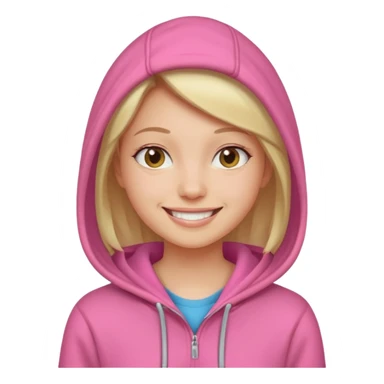 woman wear pink hoodie sticker