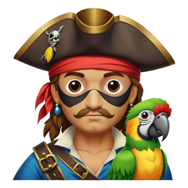 pirate with eye patch and parrot sticker