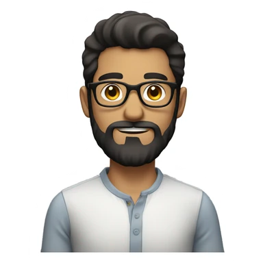 Slender guy with glasses a beard and dark hair sticker