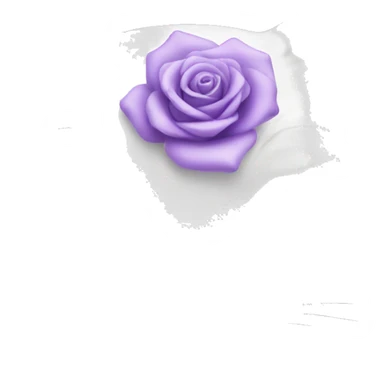 white cat with a lavender rose sticker