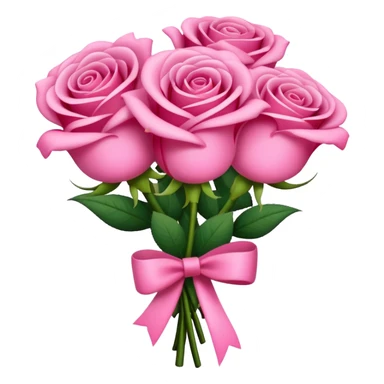 Buquê de rosas na cor rosa choque com um laço grande na cor rosa choque  sticker