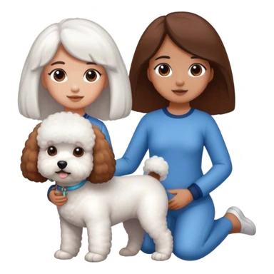 Bichon frise and a tanned girl with long straight brown hair sticker