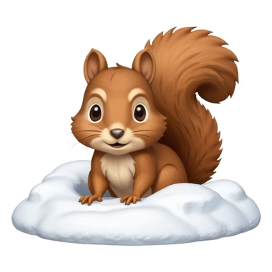 squirrel poking its head out of snow hill sticker