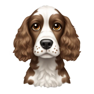 Brown and white spotted Cocker spaniel with a side bang  sticker