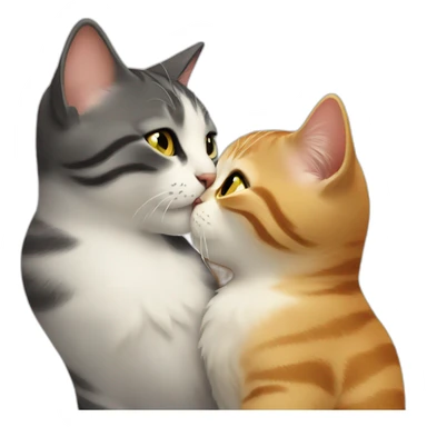 Cats kiss in love sticker