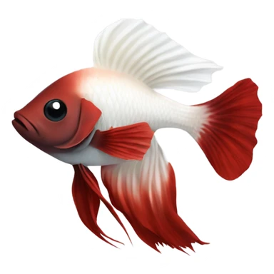 White betta fish happy, external find dark red not white  sticker